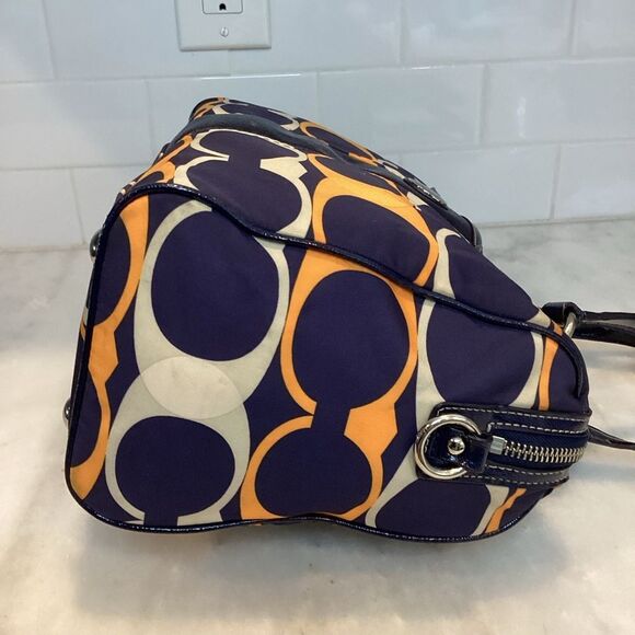 Coach Signature Nylon Linear Stripe Convertible Shoulder Bag - Picture 7 of 16